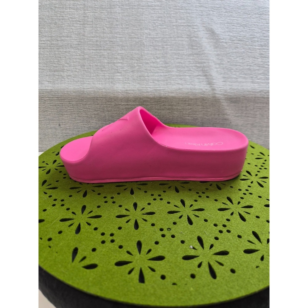 Calvin Klein Holly Womens US 5 M Platform Slide Sandals Pink Open Toe Slip On - Picture 7 of 8